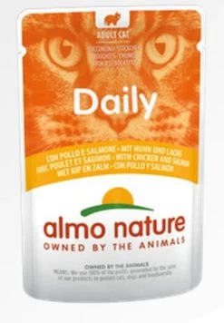 30 X Almo Nature Daily With Chicken And Salmon Cat Food 70g