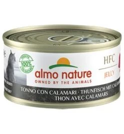 24 X Almo Nature HFC Jelly Tuna With Squids Cat Food 70g