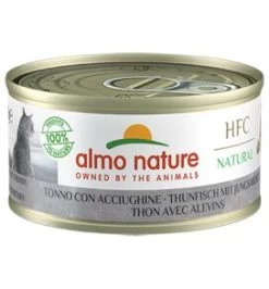 24 X Almo Nature HFC Natural Tuna With Whitebait Adult Cat Food 70g