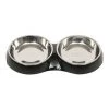 Catit Shallow Double Food Bowl Black