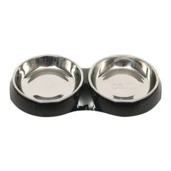 Catit Shallow Double Food Bowl Black