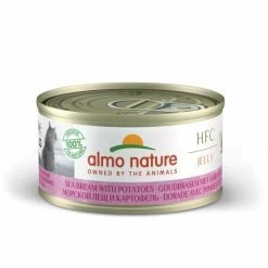 24 X Almo Nature HFC Jelly Sea Bream With Potatoes Cat Food 70g