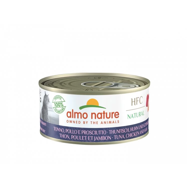 24 X Almo Nature HFC Natural Tuna, Chicken And Ham Wet Cat Food 150g 3 24 X Almo Nature HFC Natural Tuna, Chicken And Ham Wet Cat Food 150g