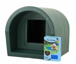 Mr Snugs KatDen Outdoor Cat Kennel/Shelter - Dark Green (Various Options) -Pet Cat Supplies Store green cooling mat 0