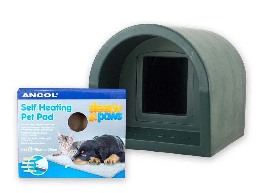 Mr Snugs Katden Cat Kennel & Self Heating Pet Pad - Dark Green 3 Mr Snugs Katden Cat Kennel & Self Heating Pet Pad - Dark Green