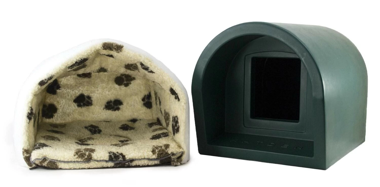 Mr Snugs Katden Dark Green Cat Kennel With Mattress & Liner